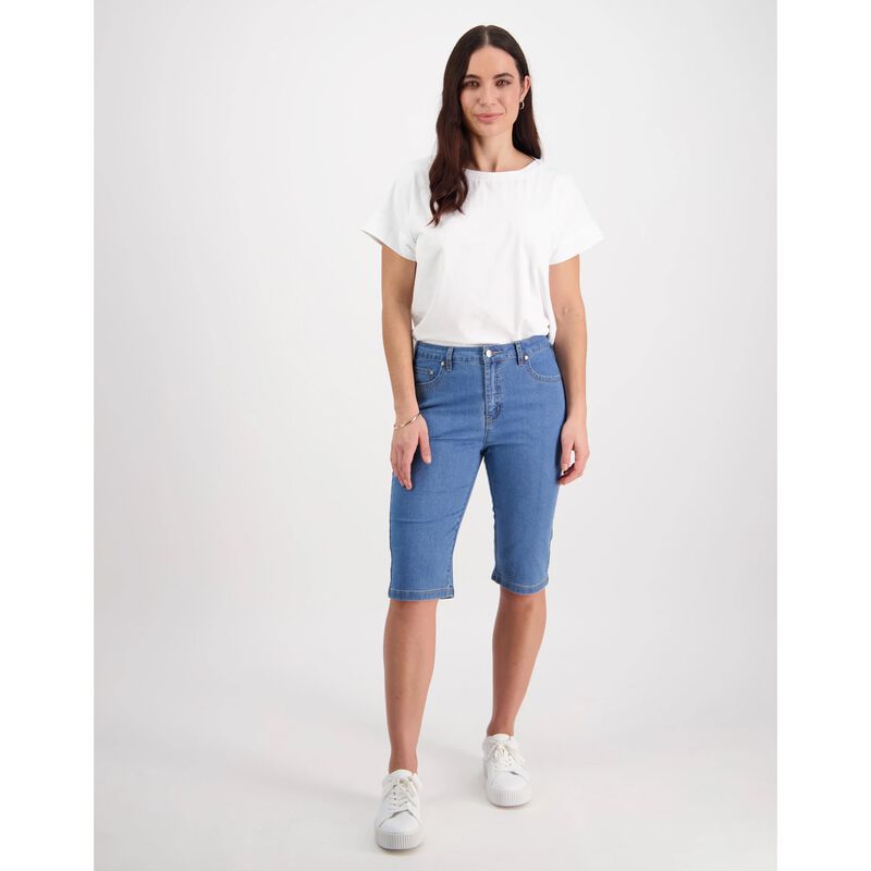 Vassalli Slim Leg Contrast Stitch Denim Short image number 3